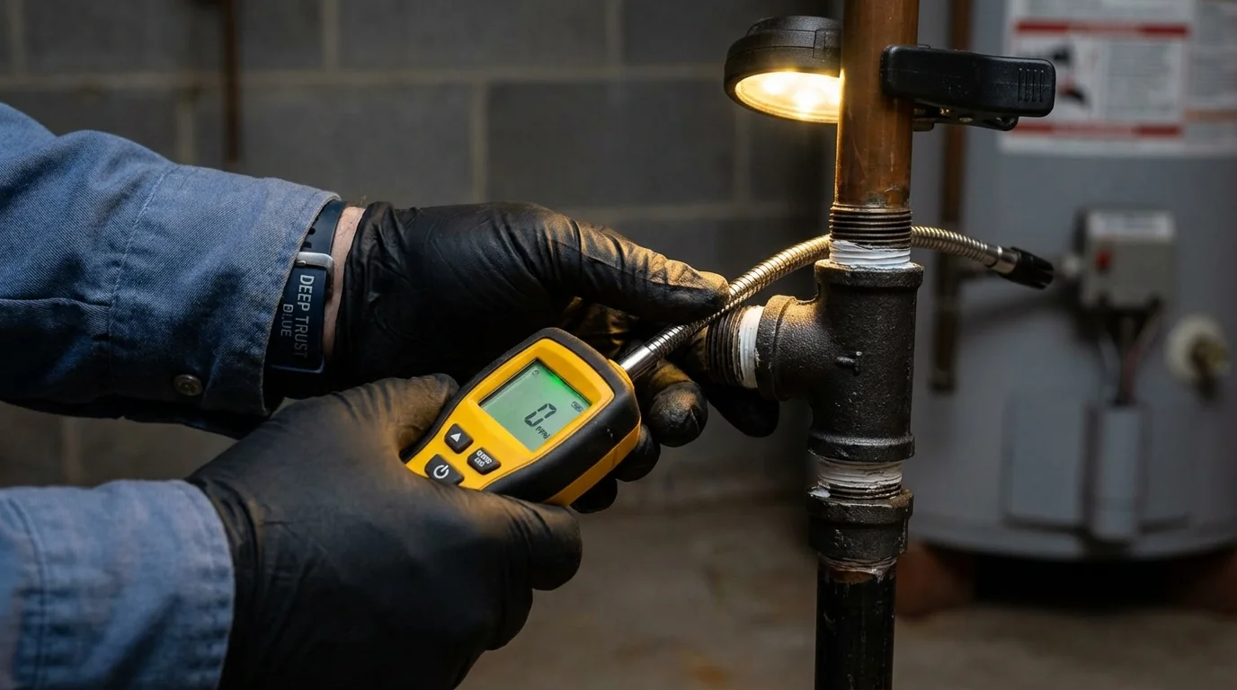 Gas leak detection with electronic sniffer by Johns Plumbing LLC in Blountville